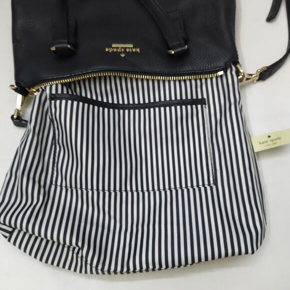 Kate Spade New York Black Pebbled Leather Zipper Closure Crossbody Shoulder Bag - Picture 11 of 16